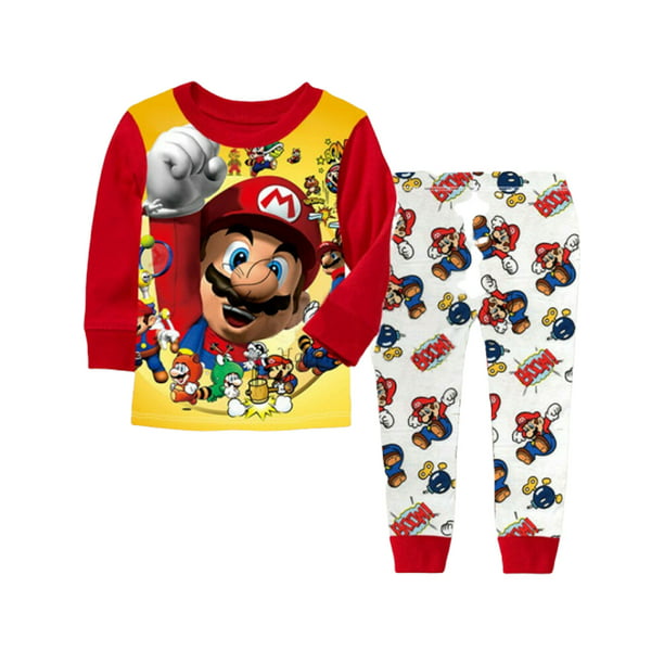 Super Mario Kids Boys Anime Outfit Pajamas Outfit Clothing Pants Party Playsuit 